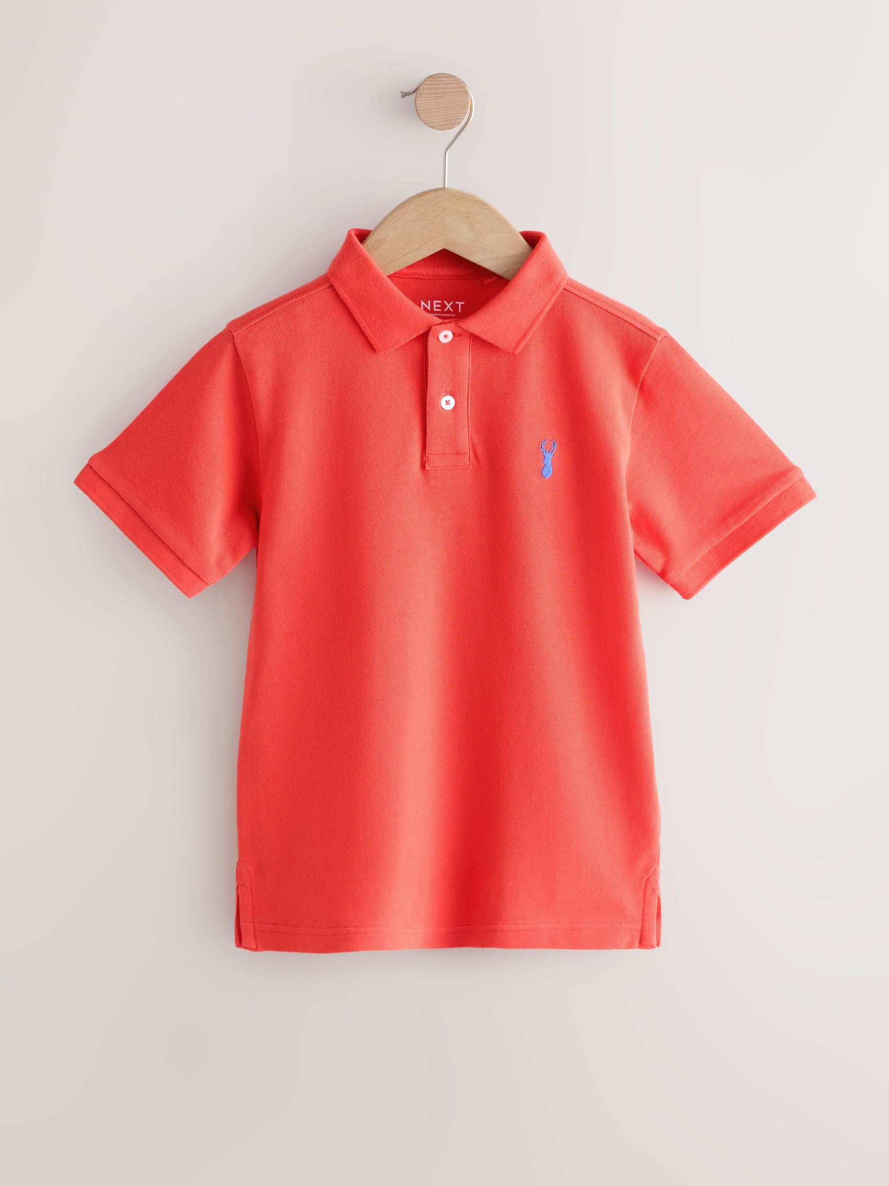 Dsiney Kidz - Coral/Aqua/Navy Short Sleeve Polo Shirts 3 Pack (3-16yrs) image 4
