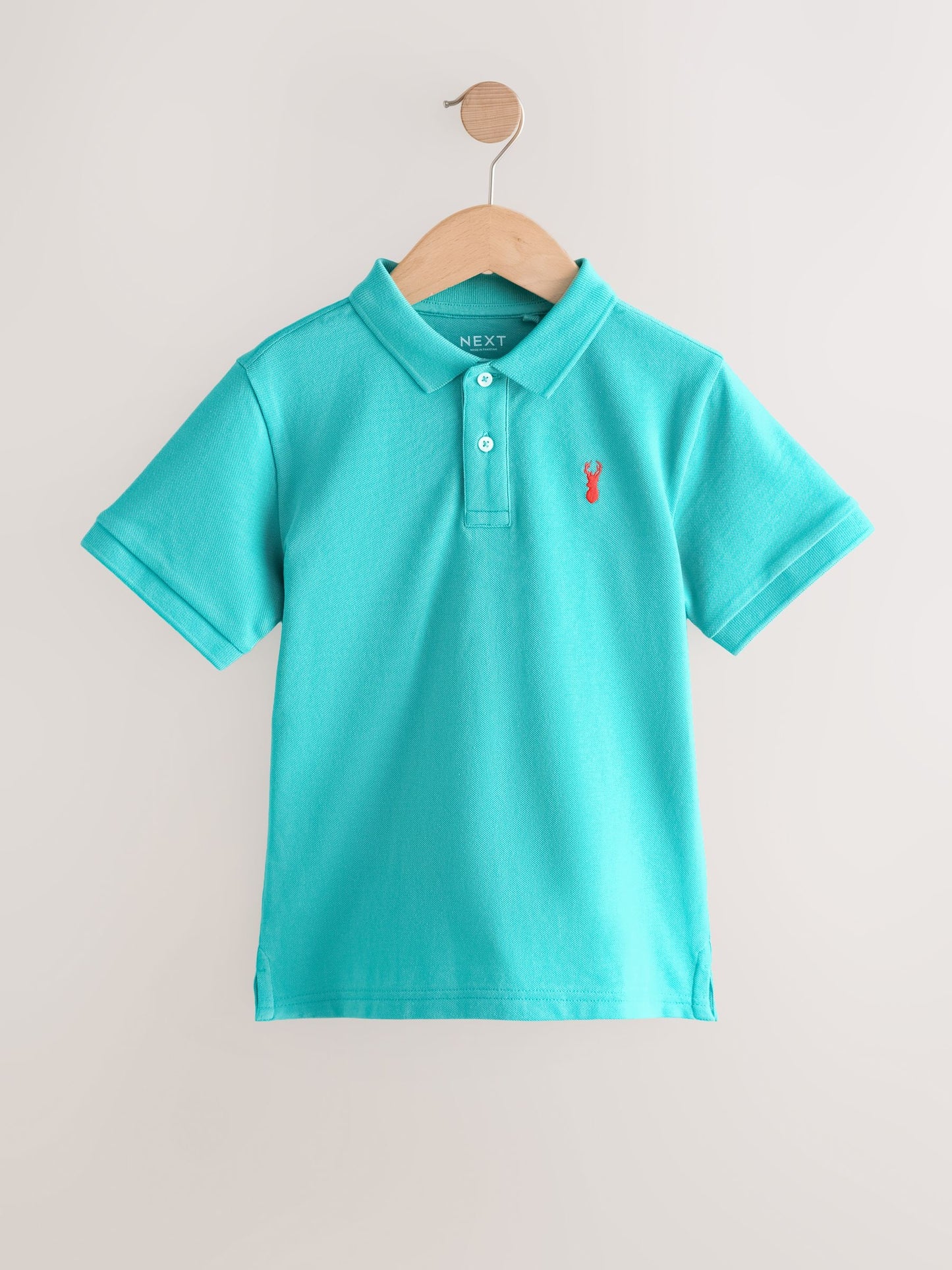 Dsiney Kidz - Coral/Aqua/Navy Short Sleeve Polo Shirts 3 Pack (3-16yrs) image 5