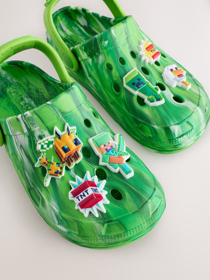 Green Marble Minecraft Clogs image 3