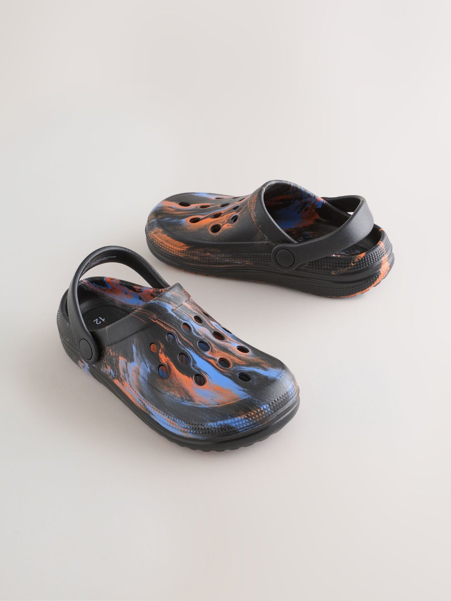 Orange/Black Marble Clogs image 1