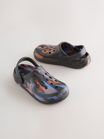Orange/Black Marble Clogs image 1