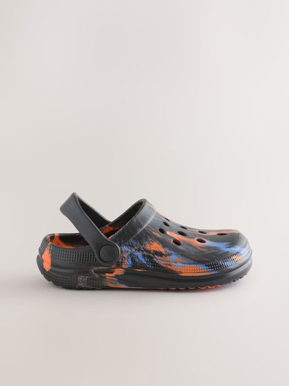 Orange/Black Marble Clogs image 2
