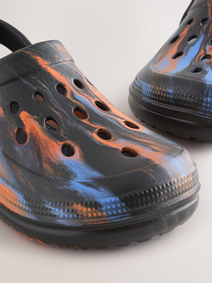 Orange/Black Marble Clogs image 4
