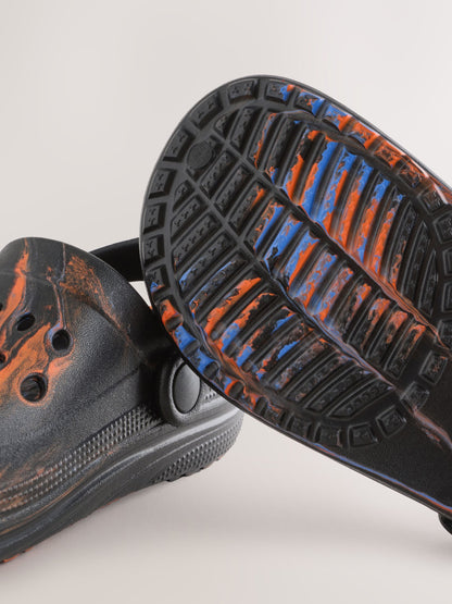 Orange/Black Marble Clogs image 5