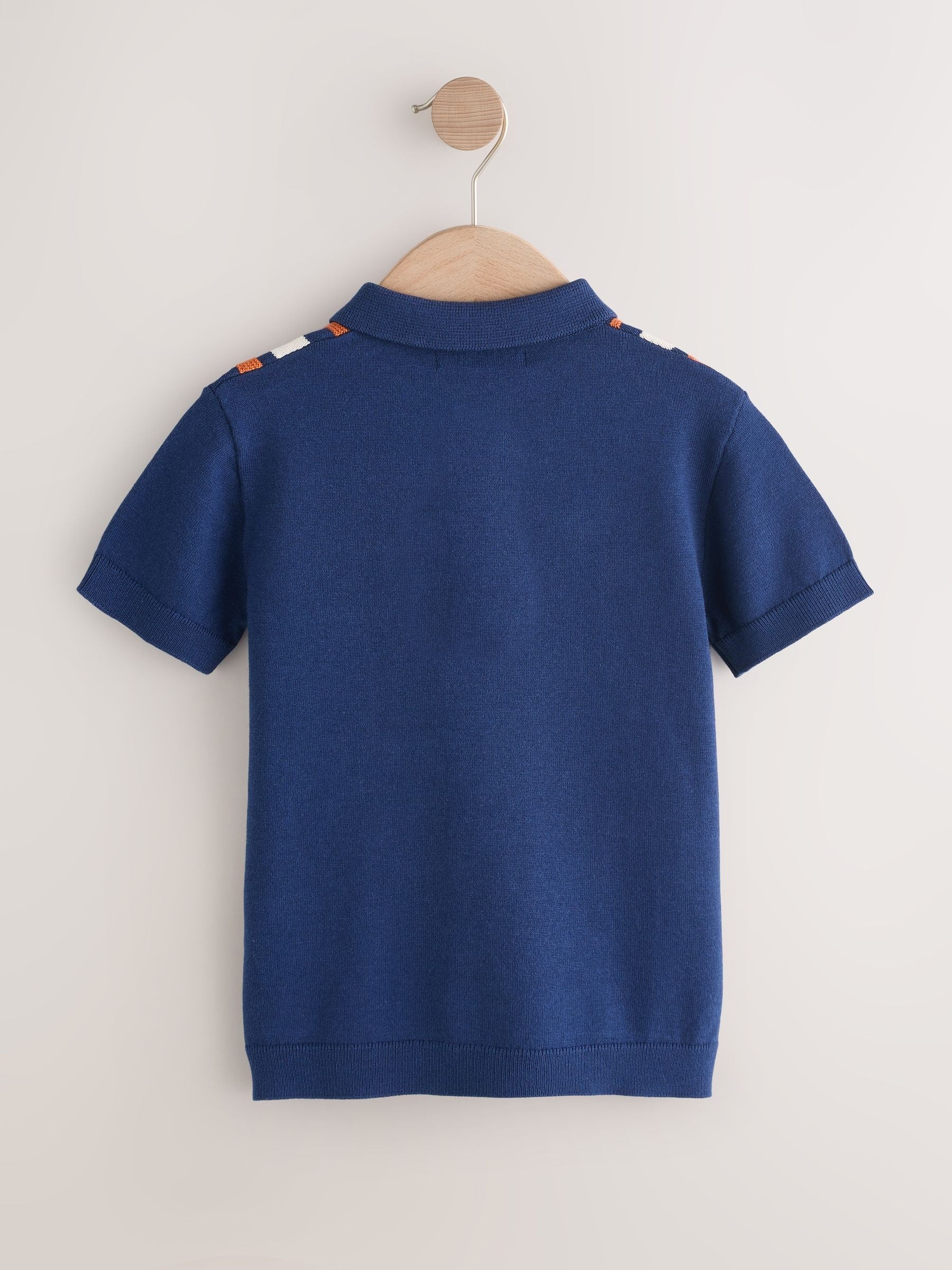 Dsiney Kidz - Navy Blue Knitted Button Neck Polo Shirt (3-16yrs) image 5