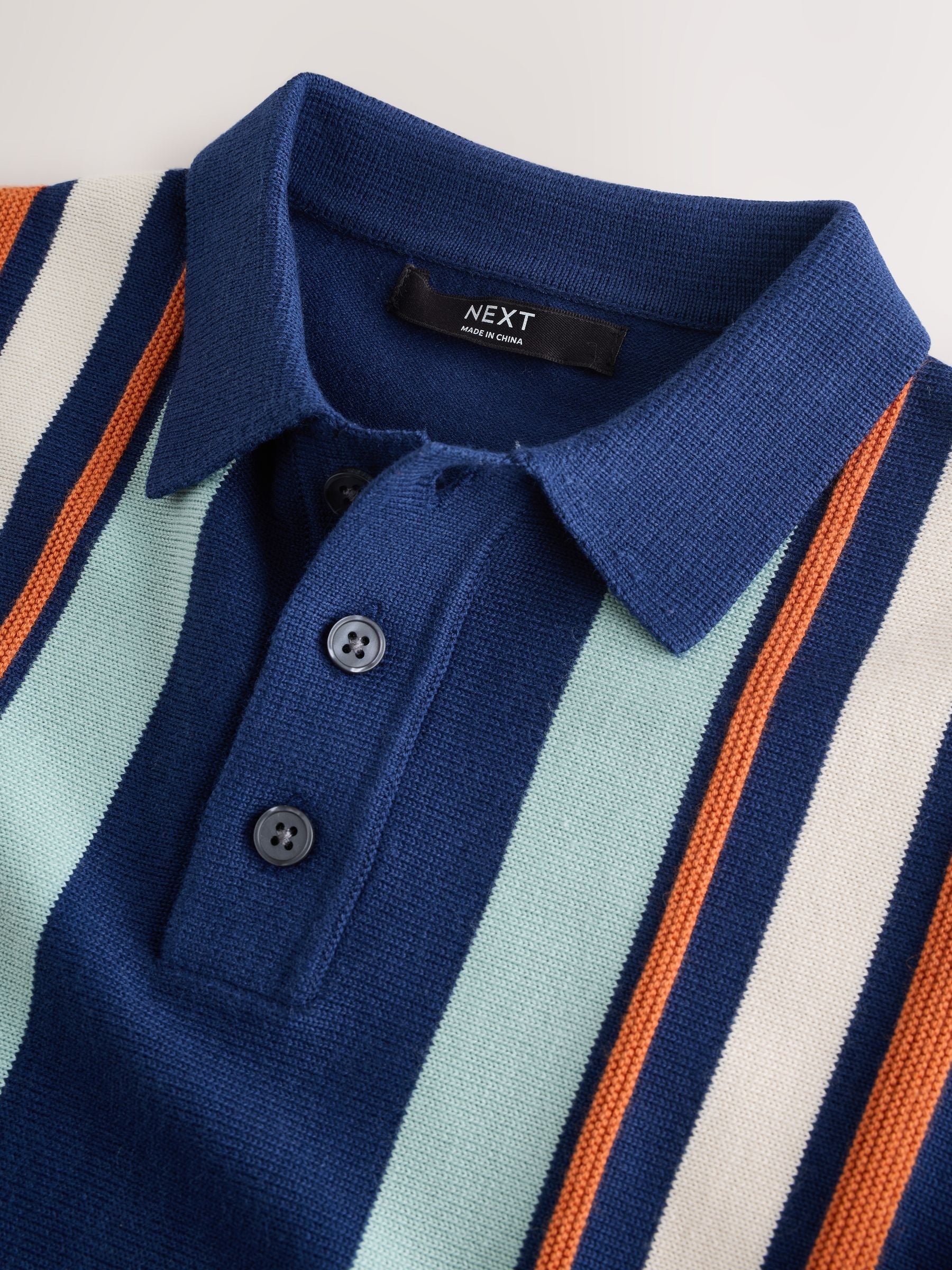 Dsiney Kidz - Navy Blue Knitted Button Neck Polo Shirt (3-16yrs) image 6