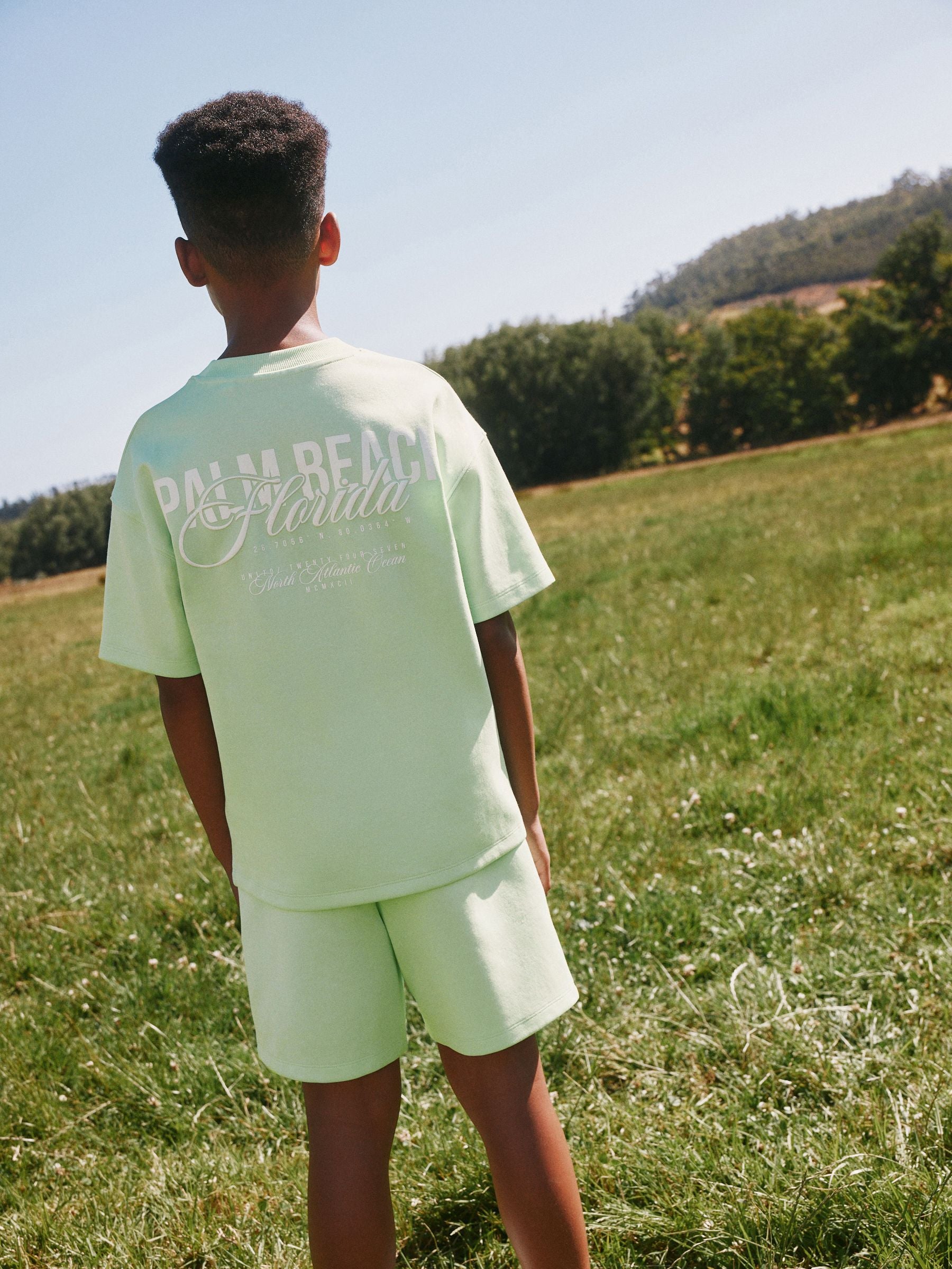 Dsiney Kidz - Bright Green Heavyweight Short Sleeve T-Shirt and Shorts Set (3-16yrs) image 1