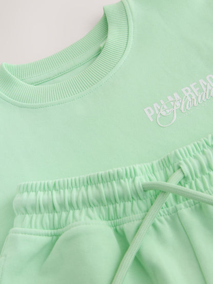 Dsiney Kidz - Bright Green Heavyweight Short Sleeve T-Shirt and Shorts Set (3-16yrs) image 7