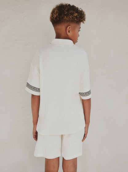 Dsiney Kidz - Ecru White Revere Button Through Shirt and Shorts Set (3-16yrs) image 3