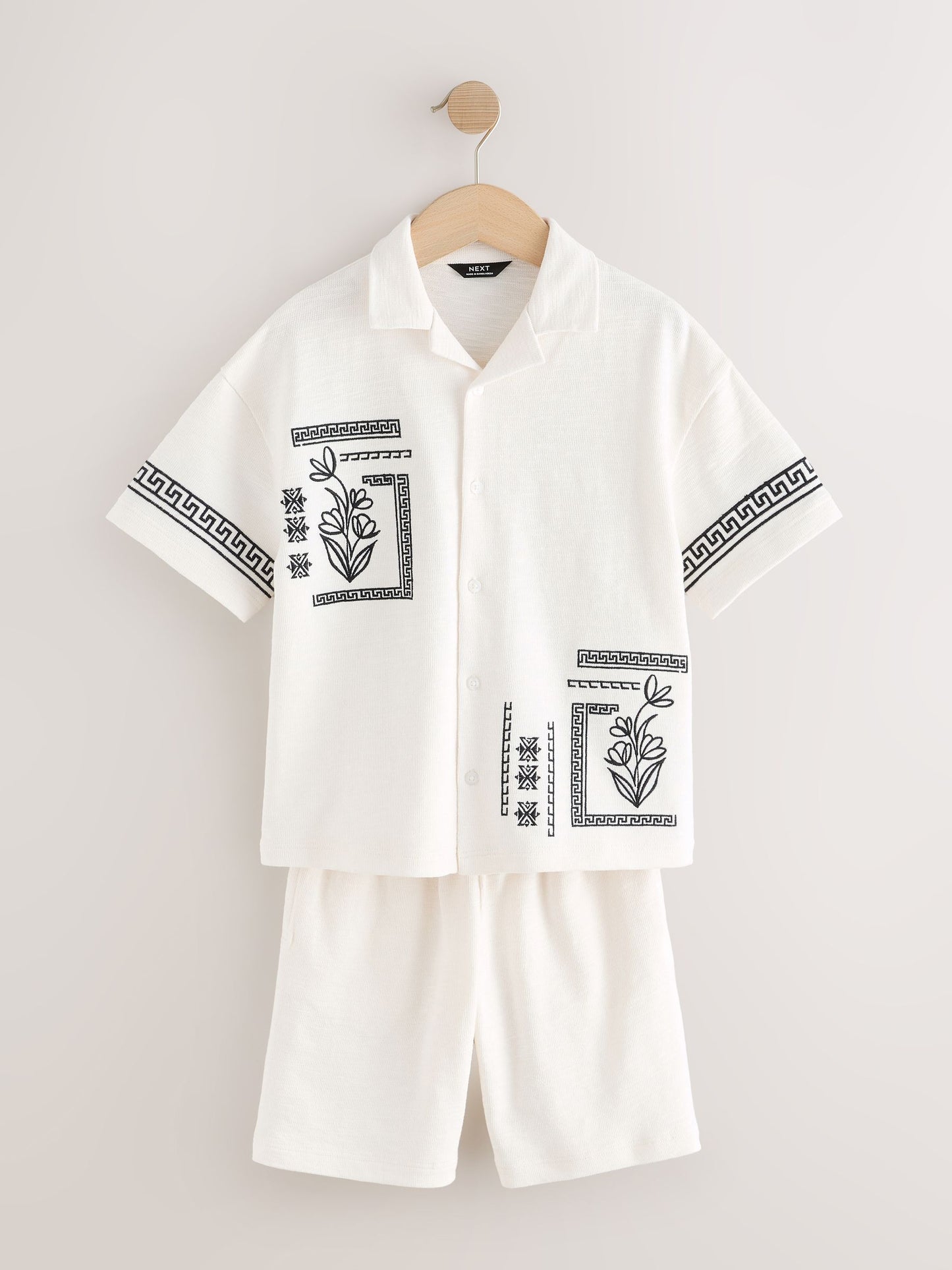 Dsiney Kidz - Ecru White Revere Button Through Shirt and Shorts Set (3-16yrs) image 5