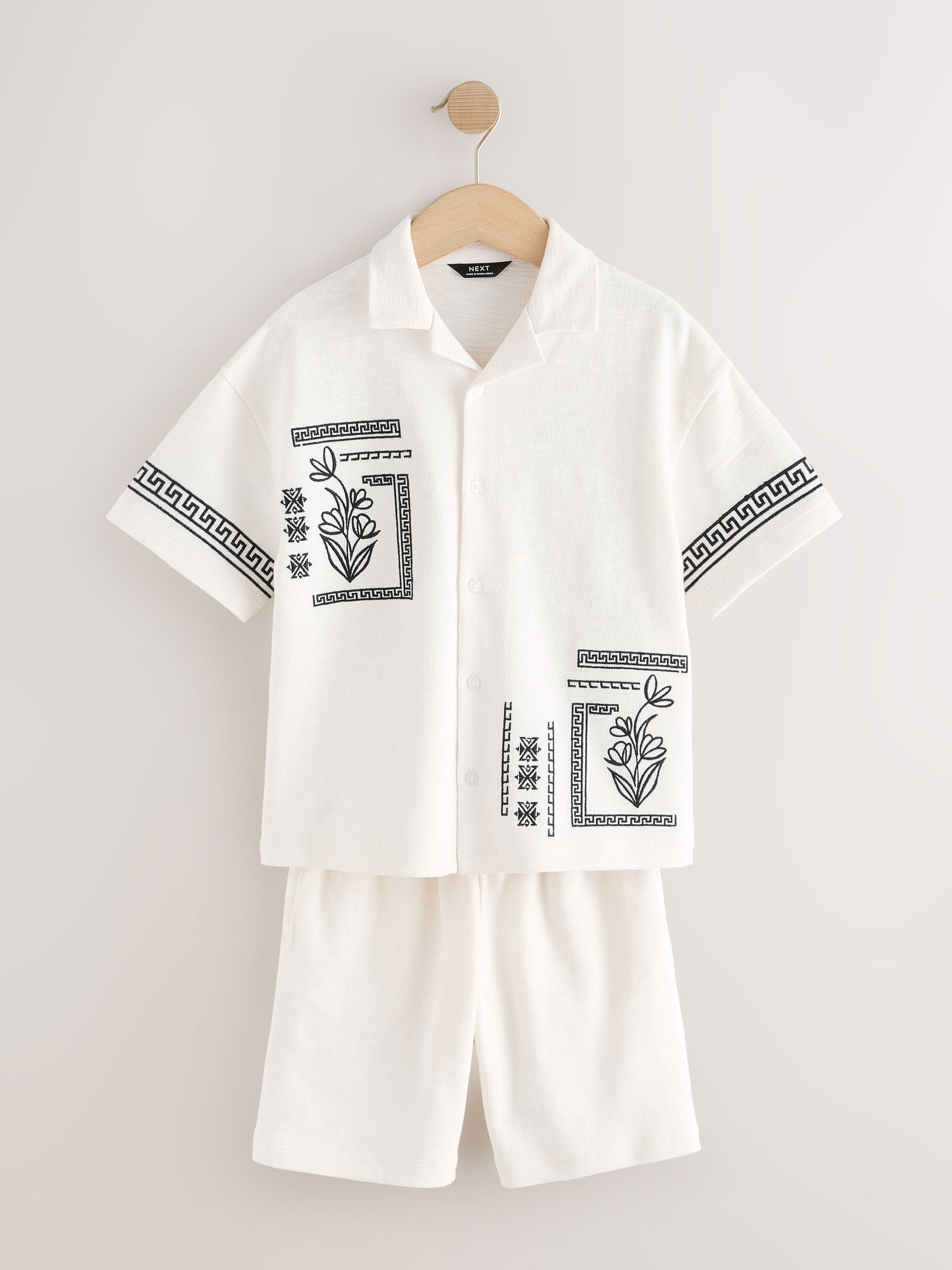 Dsiney Kidz - Ecru White Revere Button Through Shirt and Shorts Set (3-16yrs) image 5