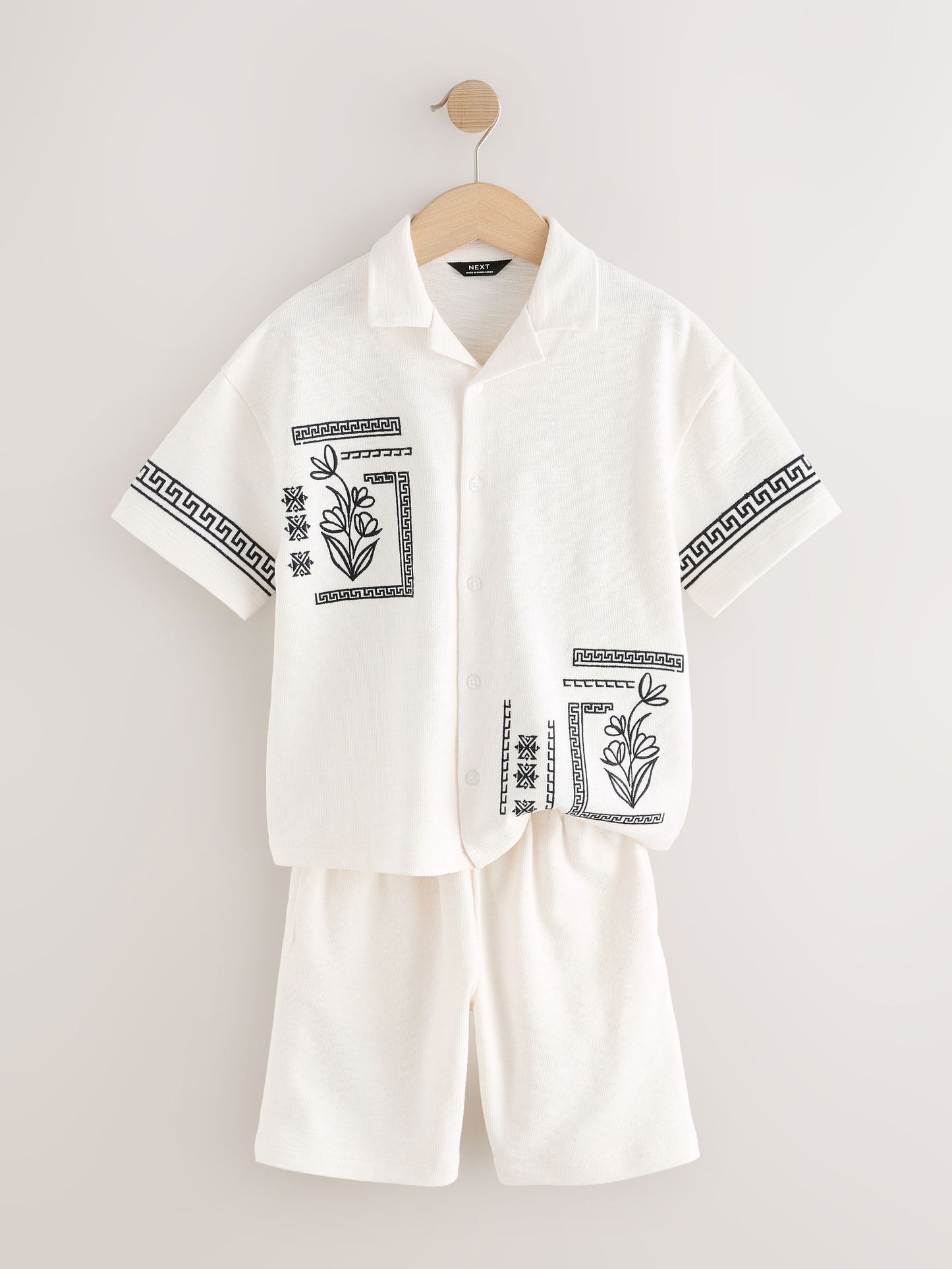 Dsiney Kidz - Ecru White Revere Button Through Shirt and Shorts Set (3-16yrs) image 6