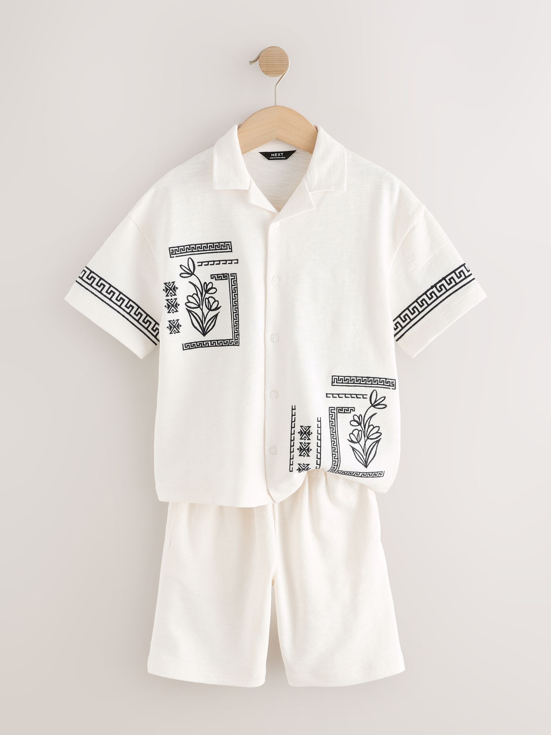 Dsiney Kidz - Ecru White Revere Button Through Shirt and Shorts Set (3-16yrs) image 6