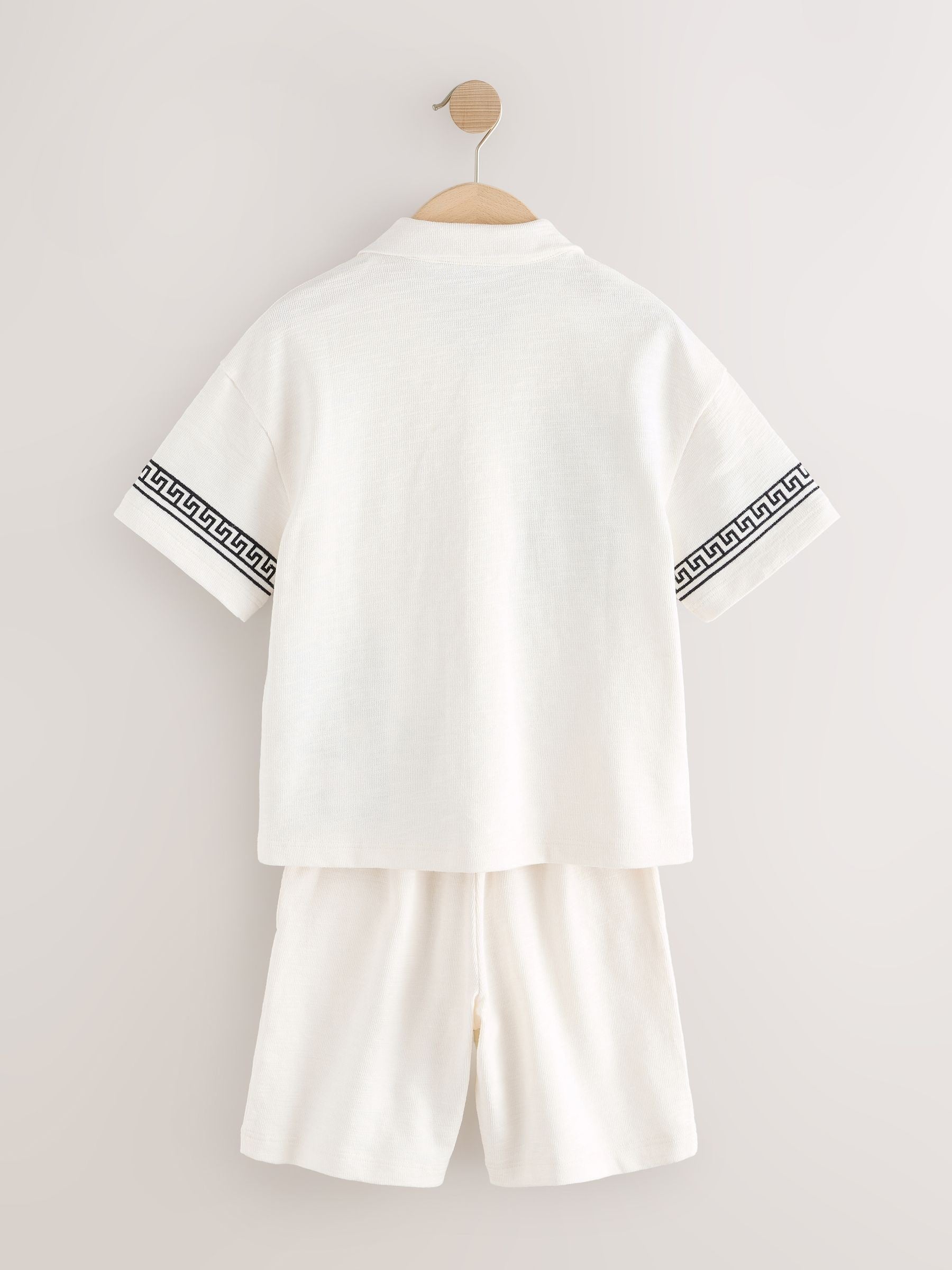 Dsiney Kidz - Ecru White Revere Button Through Shirt and Shorts Set (3-16yrs) image 7