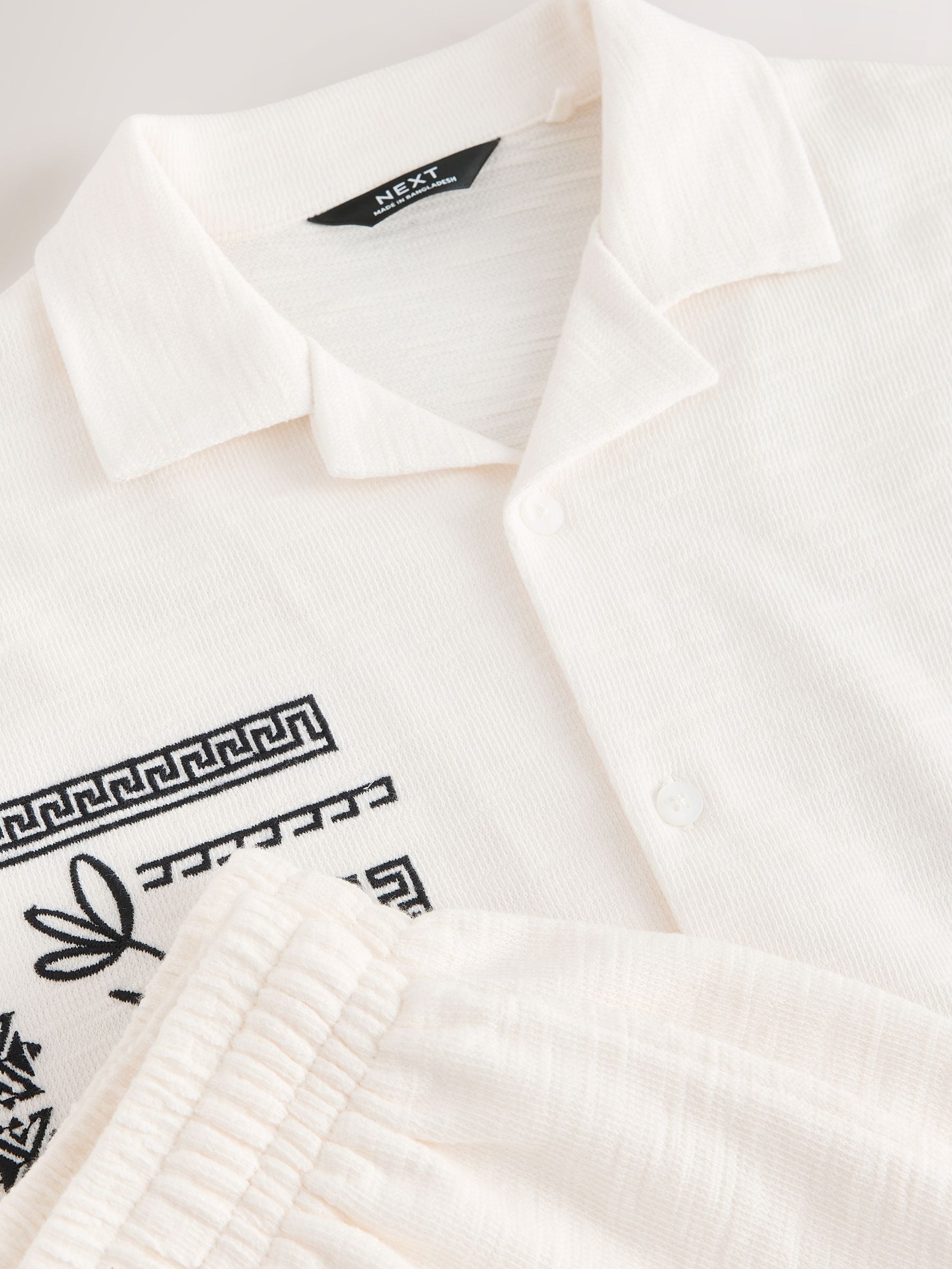 Dsiney Kidz - Ecru White Revere Button Through Shirt and Shorts Set (3-16yrs) image 8