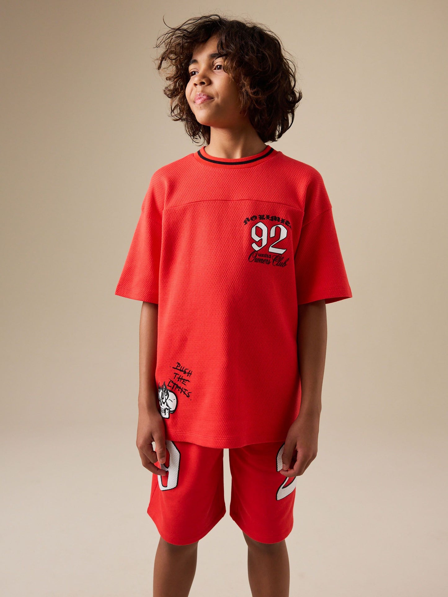 Dsiney Kidz - Red Varsity T-Shirt and Shorts Set (3-16yrs) image 1