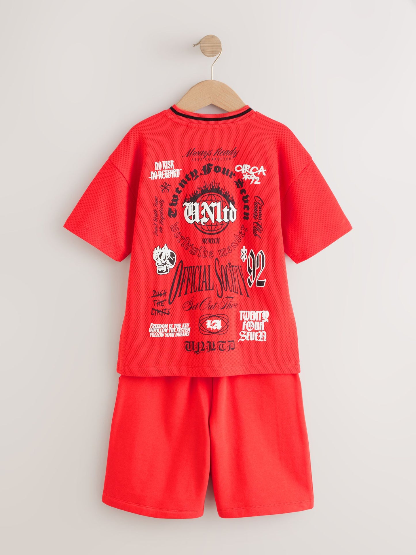 Dsiney Kidz - Red Varsity T-Shirt and Shorts Set (3-16yrs) image 7