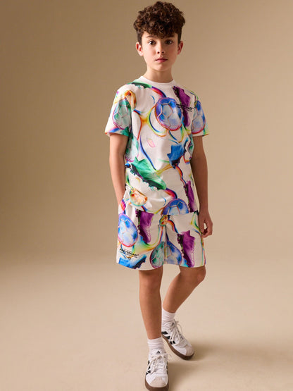 Multi Football Short Sleeve T-Shirt and Shorts Set (3-16yrs) image 1
