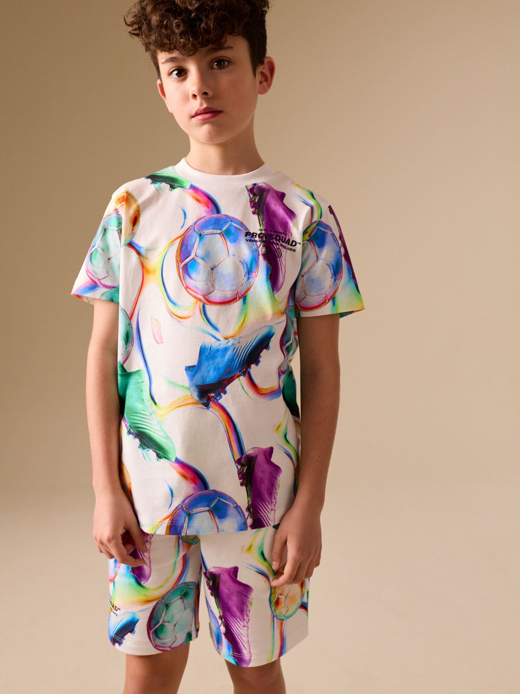 Multi Football Short Sleeve T-Shirt and Shorts Set (3-16yrs) image 3