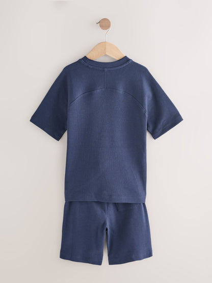 Dsiney Kidz - Light Blue/Navy/Green Short Sleeve T-Shirt and Shorts Set 3 Pack (3-16yrs) image 4