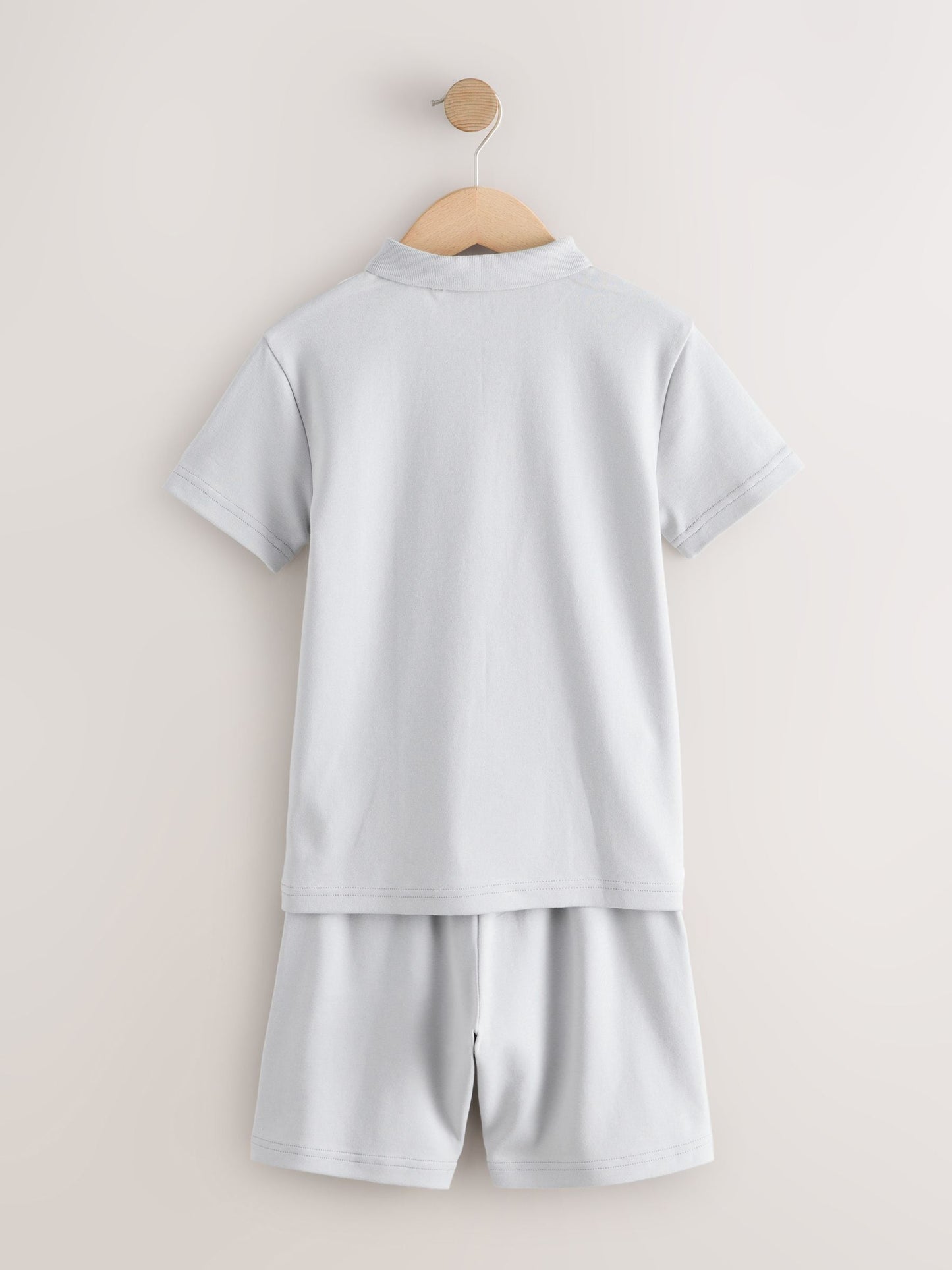 Dsiney Kidz - Grey and White Colourblock Short Sleeve Polo Shirt and Shorts Set (3-16yrs) image 3