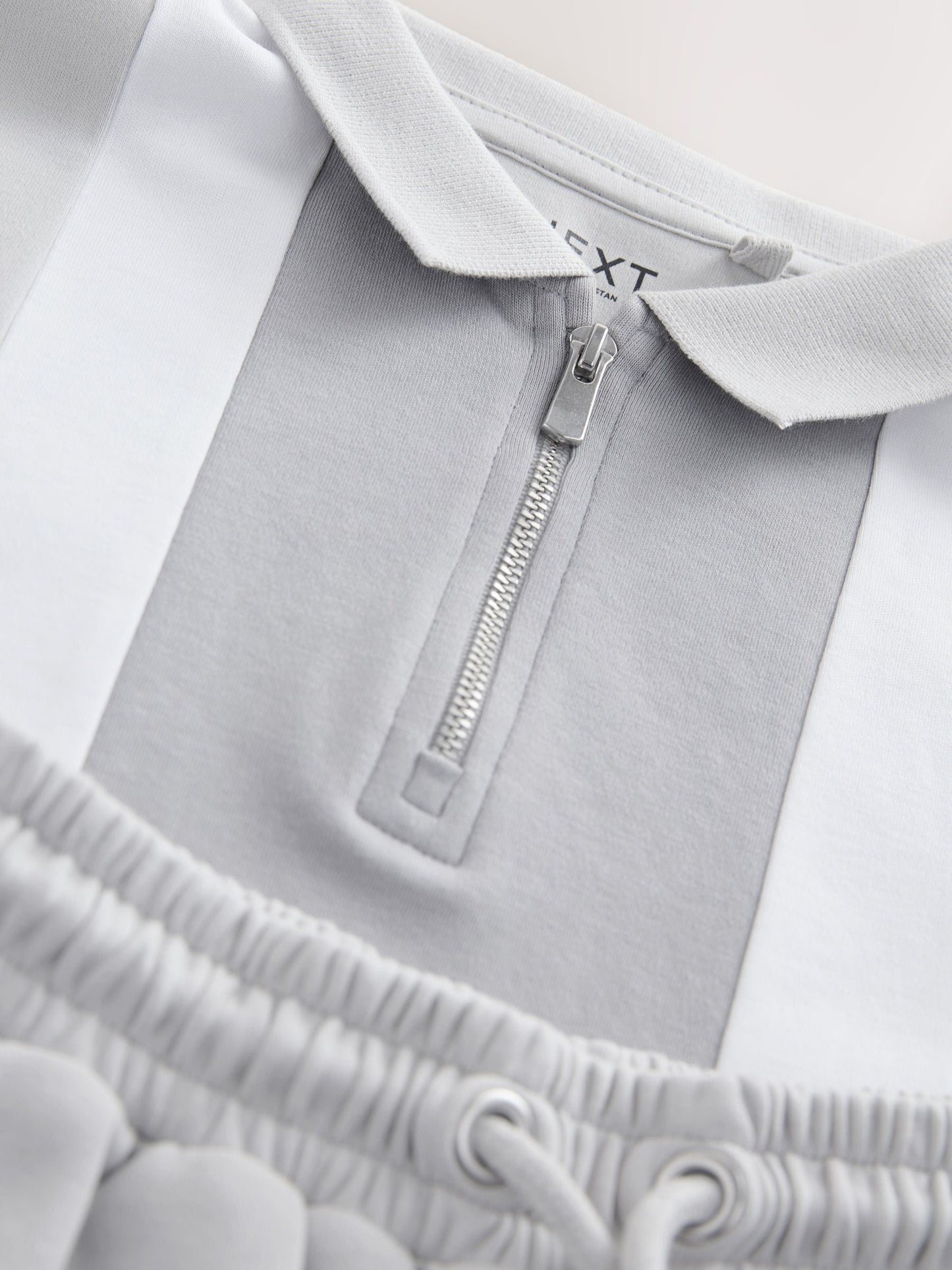 Dsiney Kidz - Grey and White Colourblock Short Sleeve Polo Shirt and Shorts Set (3-16yrs) image 4