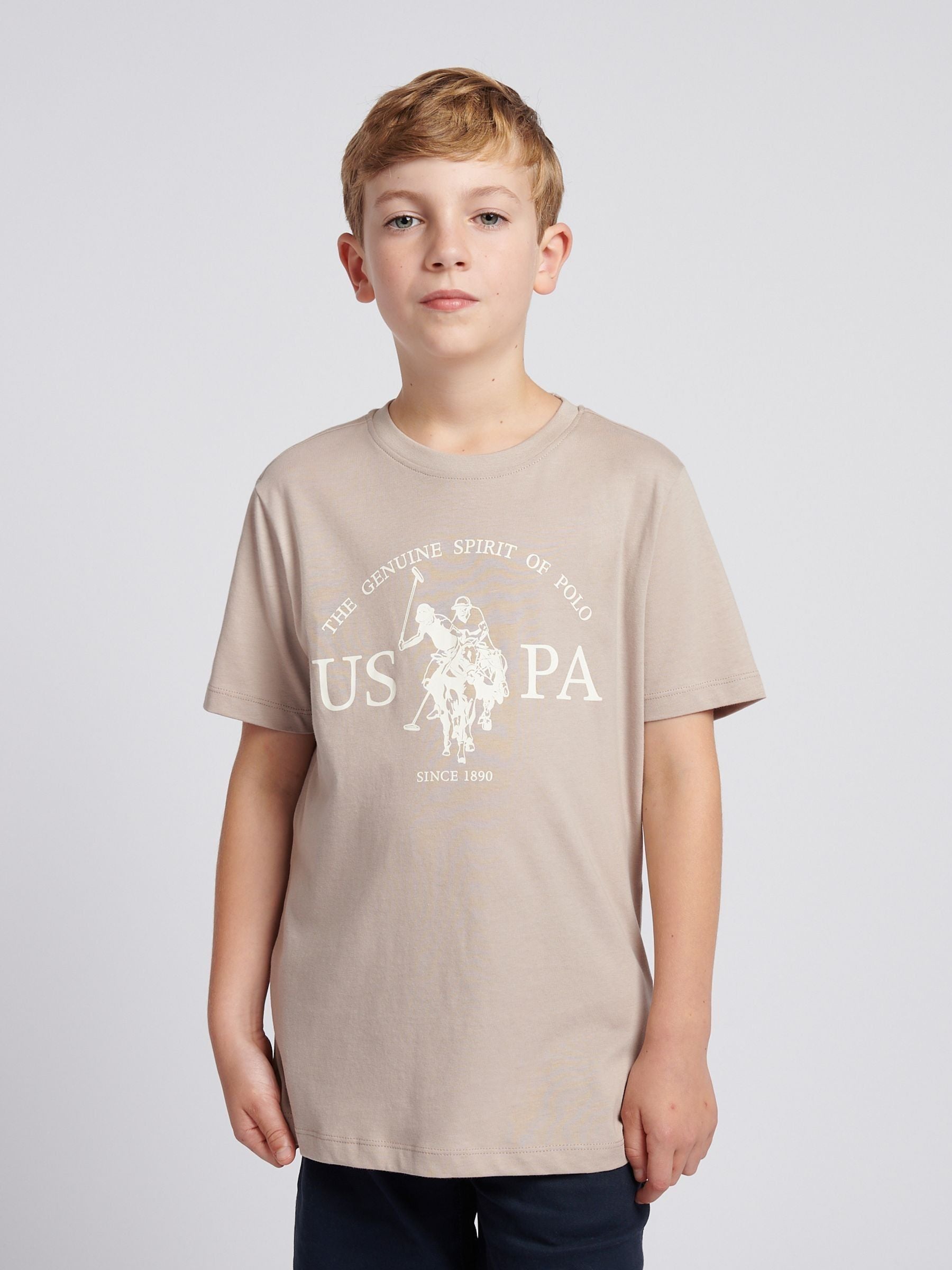 Dsiney Kidz - U.S. Polo Assn. Natural Double Horsemen Graphic T-Shirt image 1