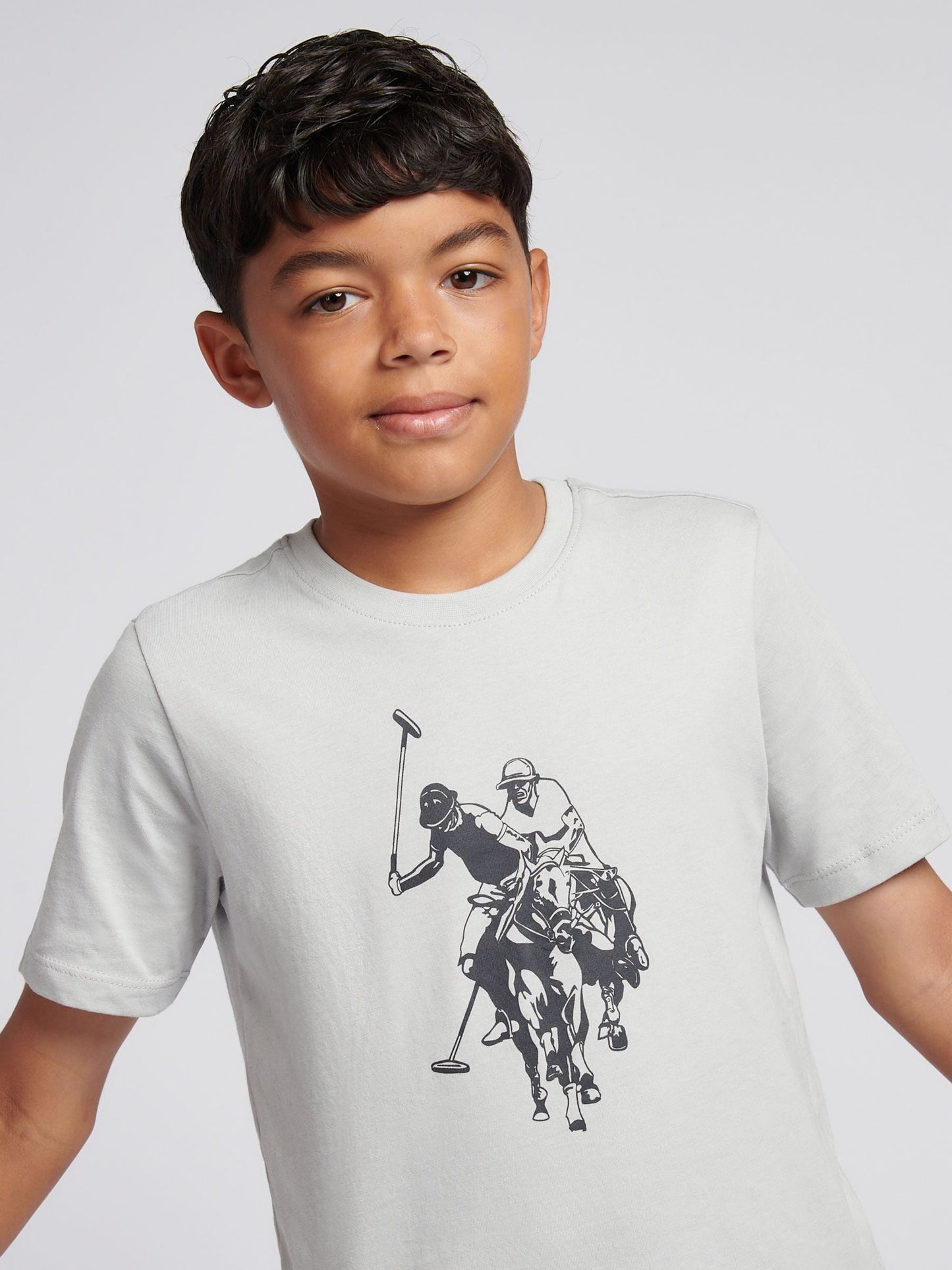 Dsiney Kidz - U.S. Polo Assn. Grey Double Horsemen Graphic T-Shirt image 2