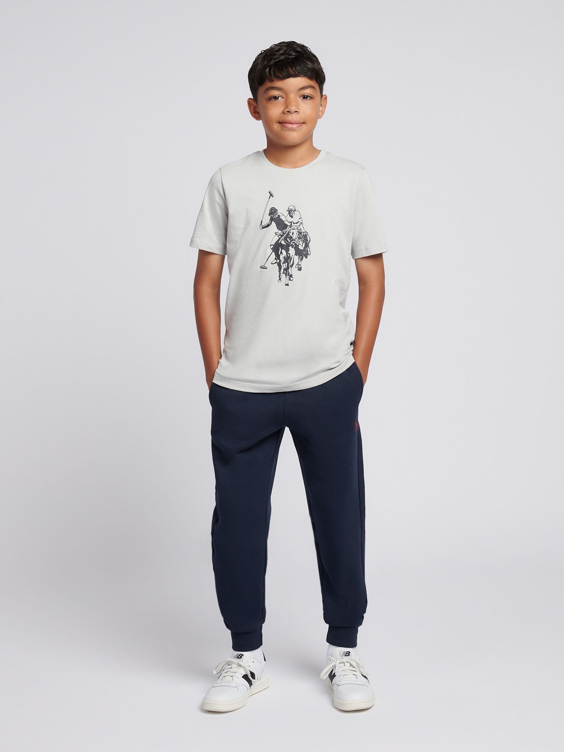 Dsiney Kidz - U.S. Polo Assn. Grey Double Horsemen Graphic T-Shirt image 3