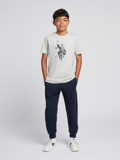 Dsiney Kidz - U.S. Polo Assn. Grey Double Horsemen Graphic T-Shirt image 3