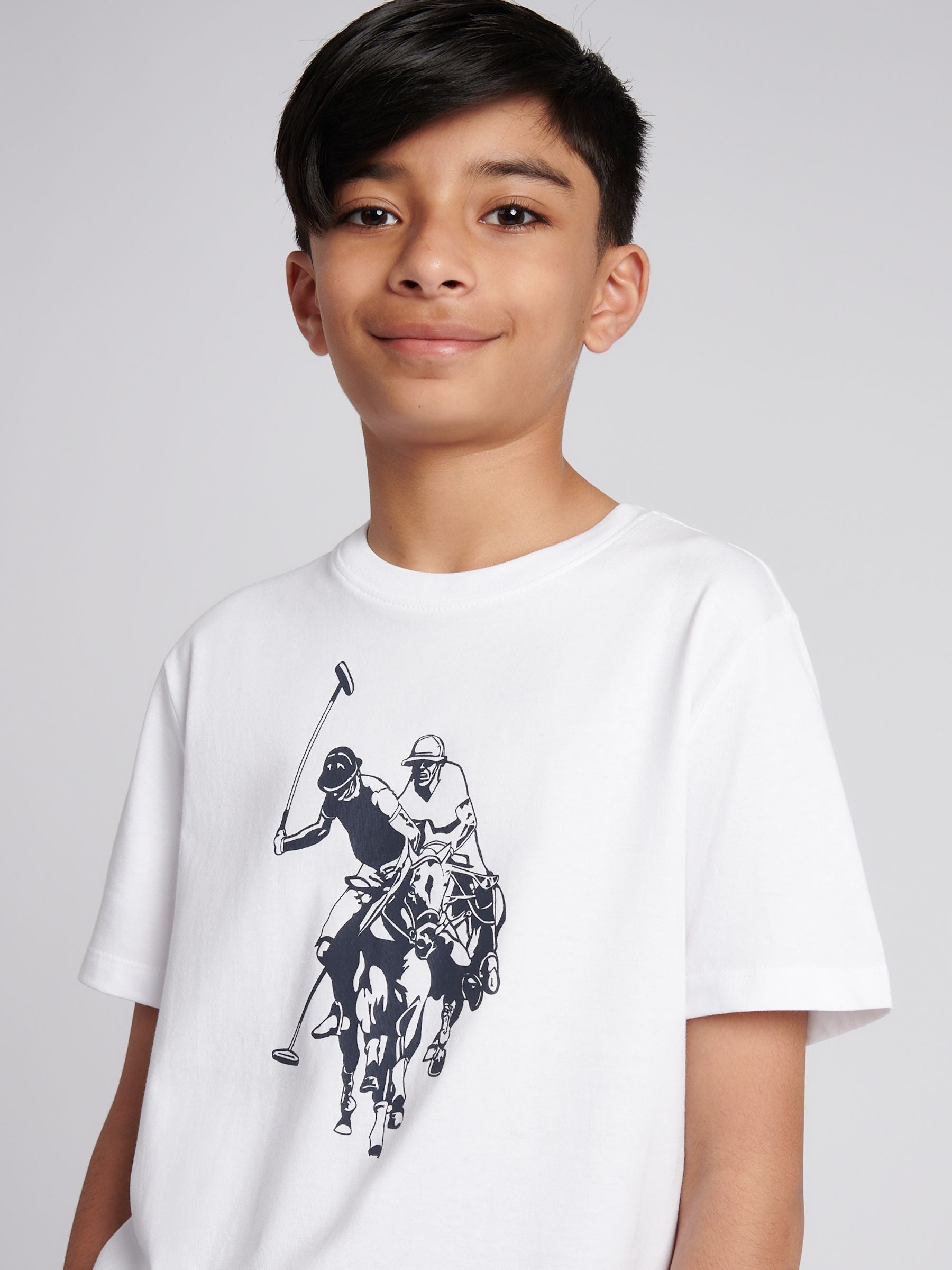 Dsiney Kidz - U.S. Polo Assn. Coral/White Double Horsemen Graphic T-Shirt image 2
