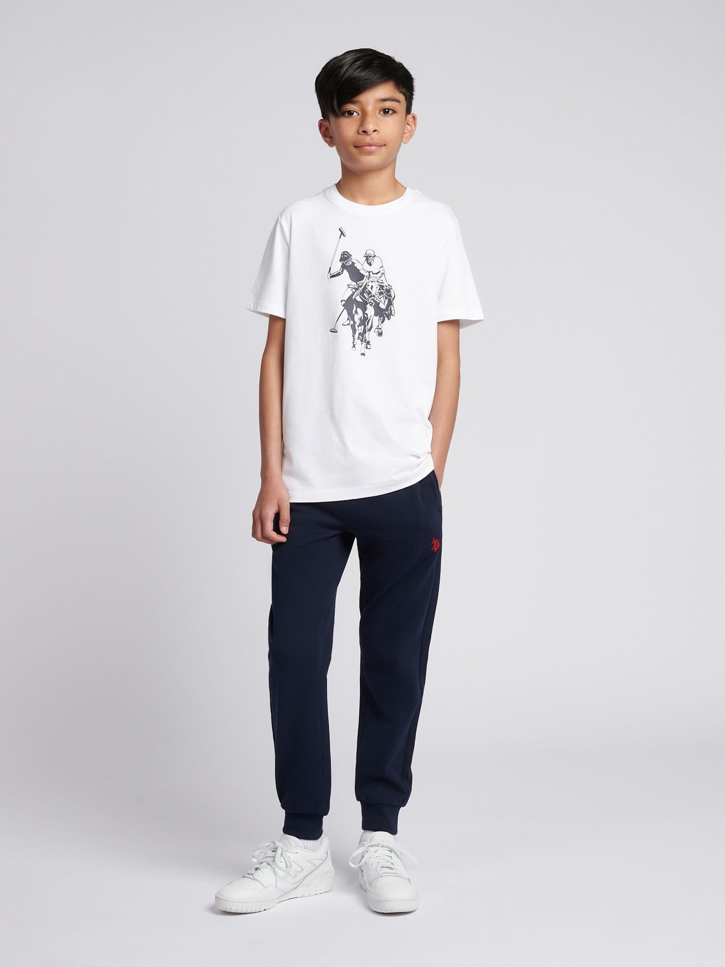 Dsiney Kidz - U.S. Polo Assn. Coral/White Double Horsemen Graphic T-Shirt image 3