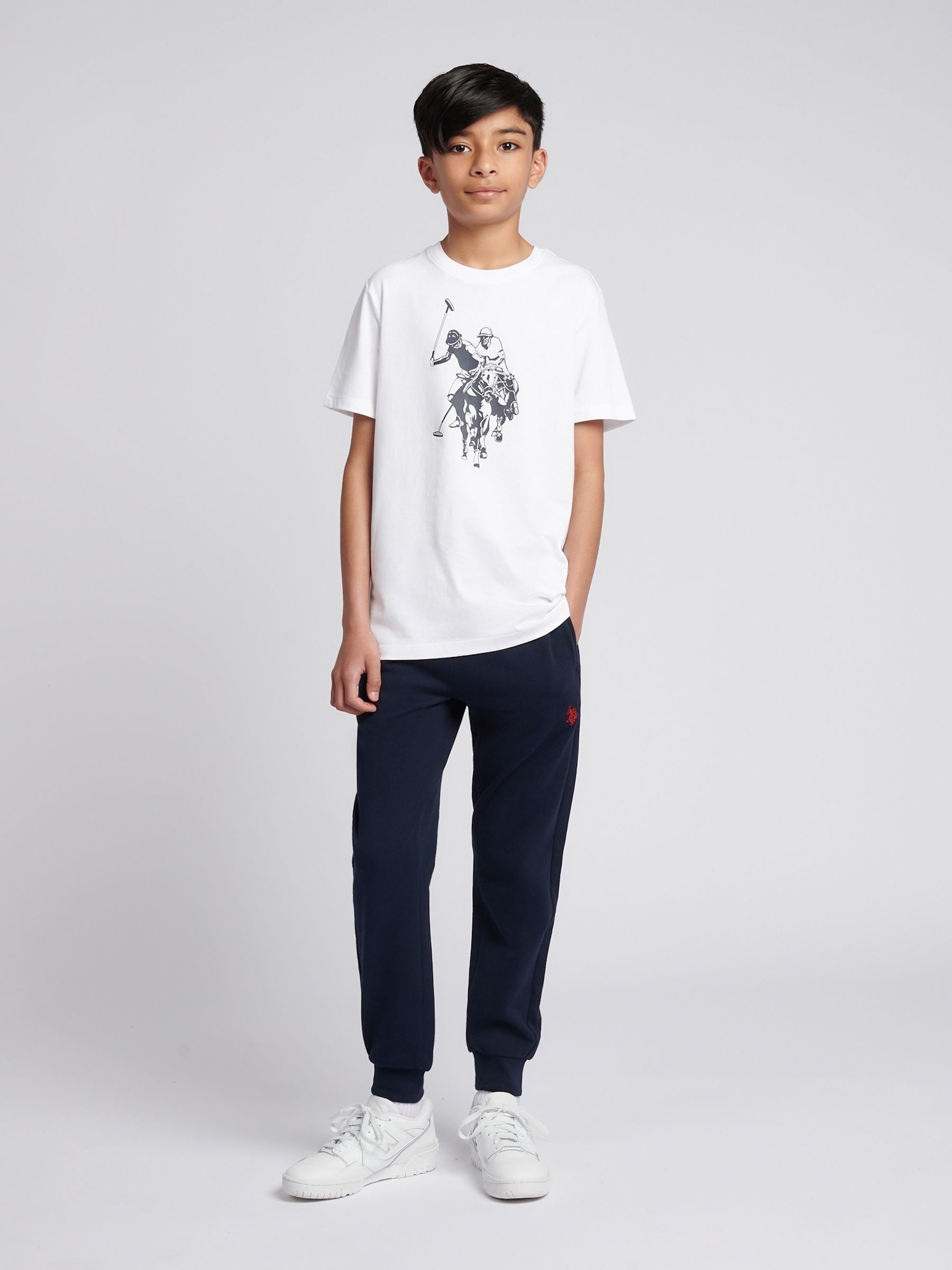 Dsiney Kidz - U.S. Polo Assn. Coral/White Double Horsemen Graphic T-Shirt image 3
