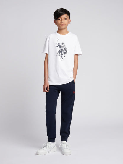 Dsiney Kidz - U.S. Polo Assn. Coral/White Double Horsemen Graphic T-Shirt image 3