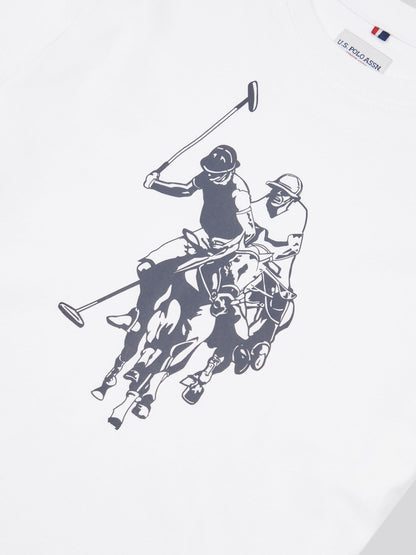 Dsiney Kidz - U.S. Polo Assn. Coral/White Double Horsemen Graphic T-Shirt image 8