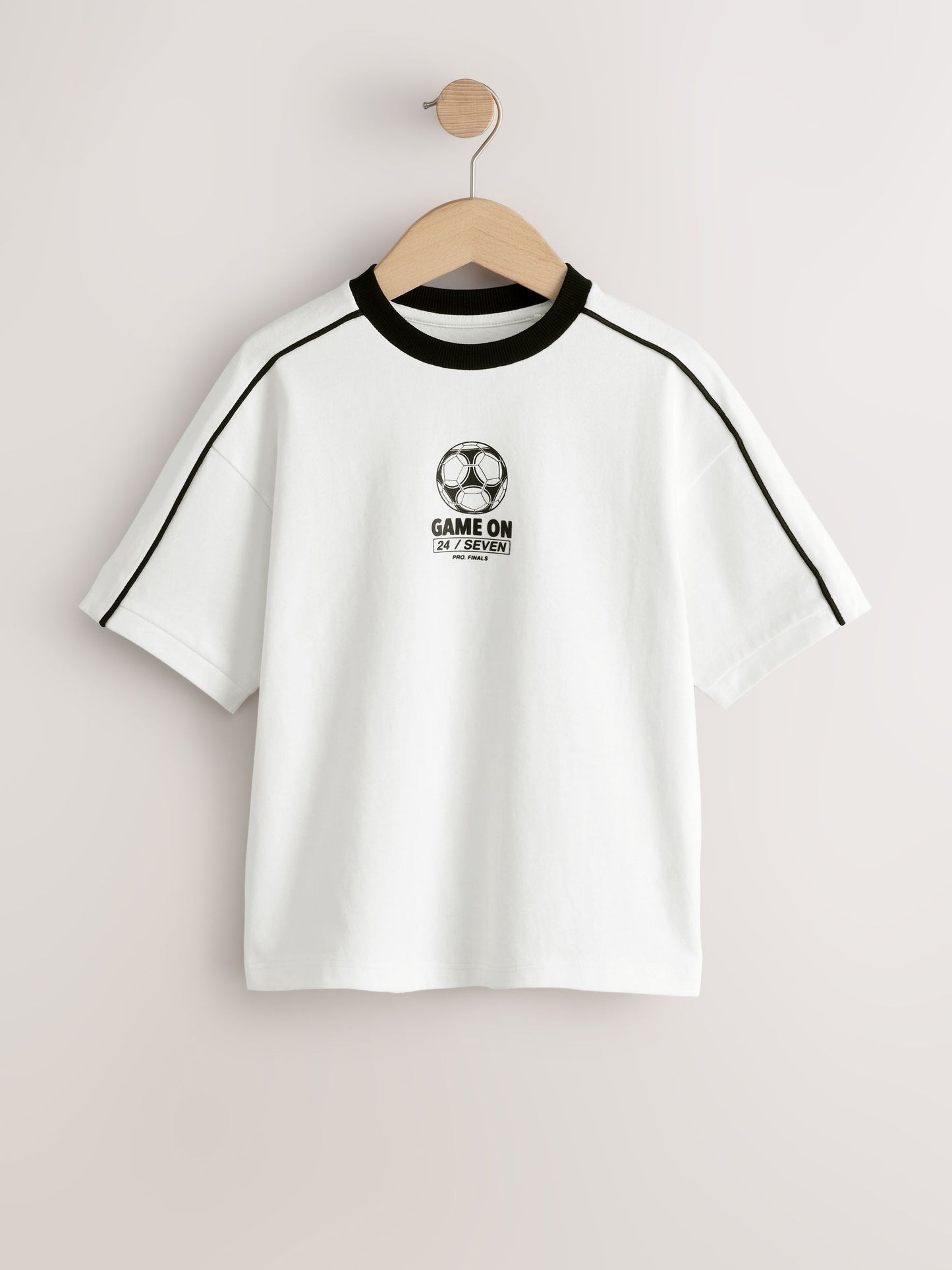 Dsiney Kidz - White/Black Short Sleeve Graphic Football T-Shirt (3-16yrs) image 1