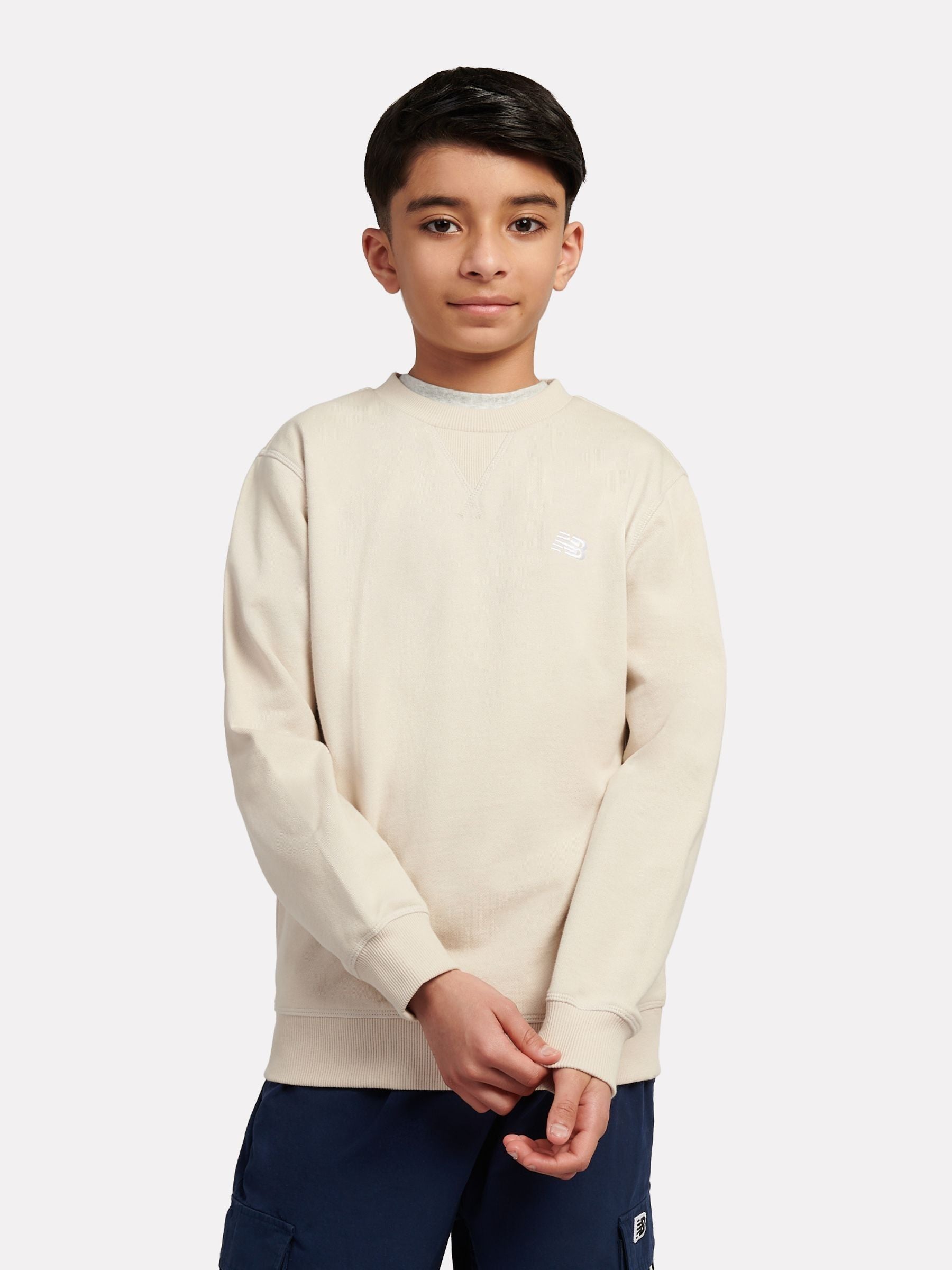 Dsiney Kidz - New Balance Brown French Terry Small Logo Crew Sweatshirt image 1