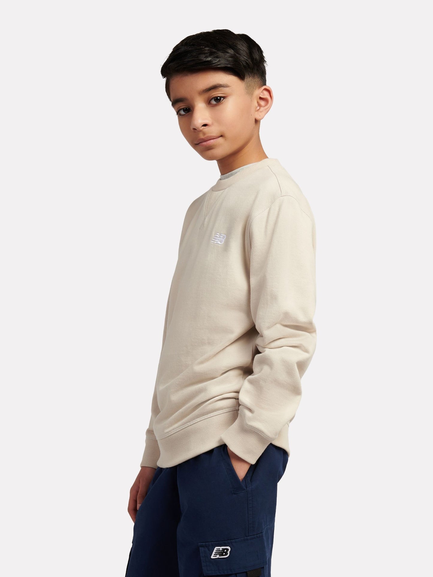 Dsiney Kidz - New Balance Brown French Terry Small Logo Crew Sweatshirt image 2