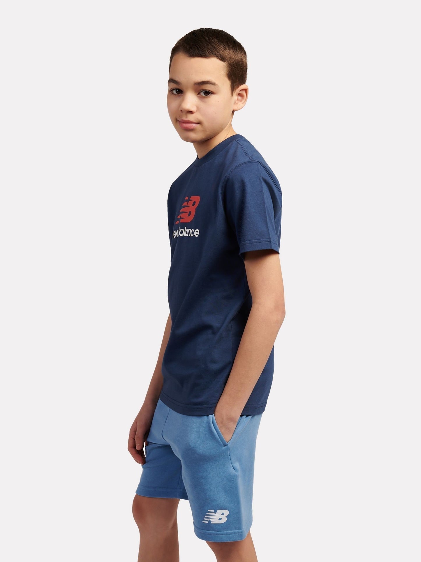 Dsiney Kidz - New Balance Light Blue Jersey Stacked Logo T-Shirt image 2