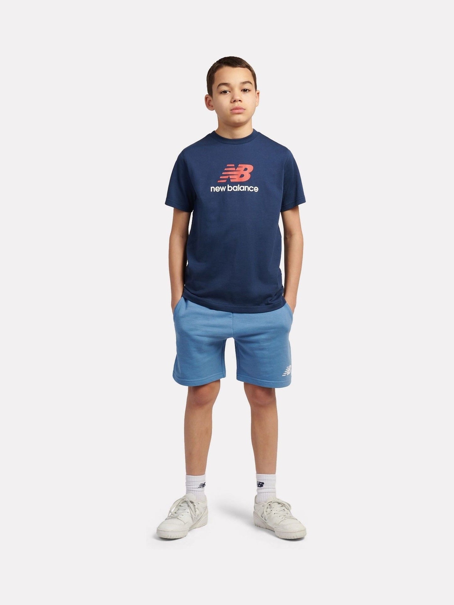 Dsiney Kidz - New Balance Light Blue Jersey Stacked Logo T-Shirt image 3