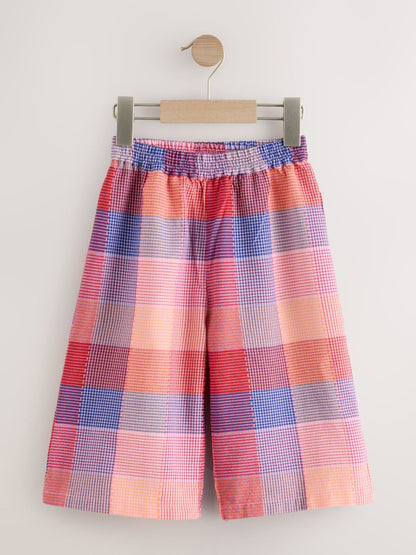 Bright Pink Multi Check Pullon Barrel Trousers (3mths-7yrs) image 4