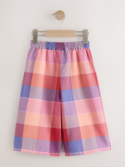 Bright Pink Multi Check Pullon Barrel Trousers (3mths-7yrs) image 5