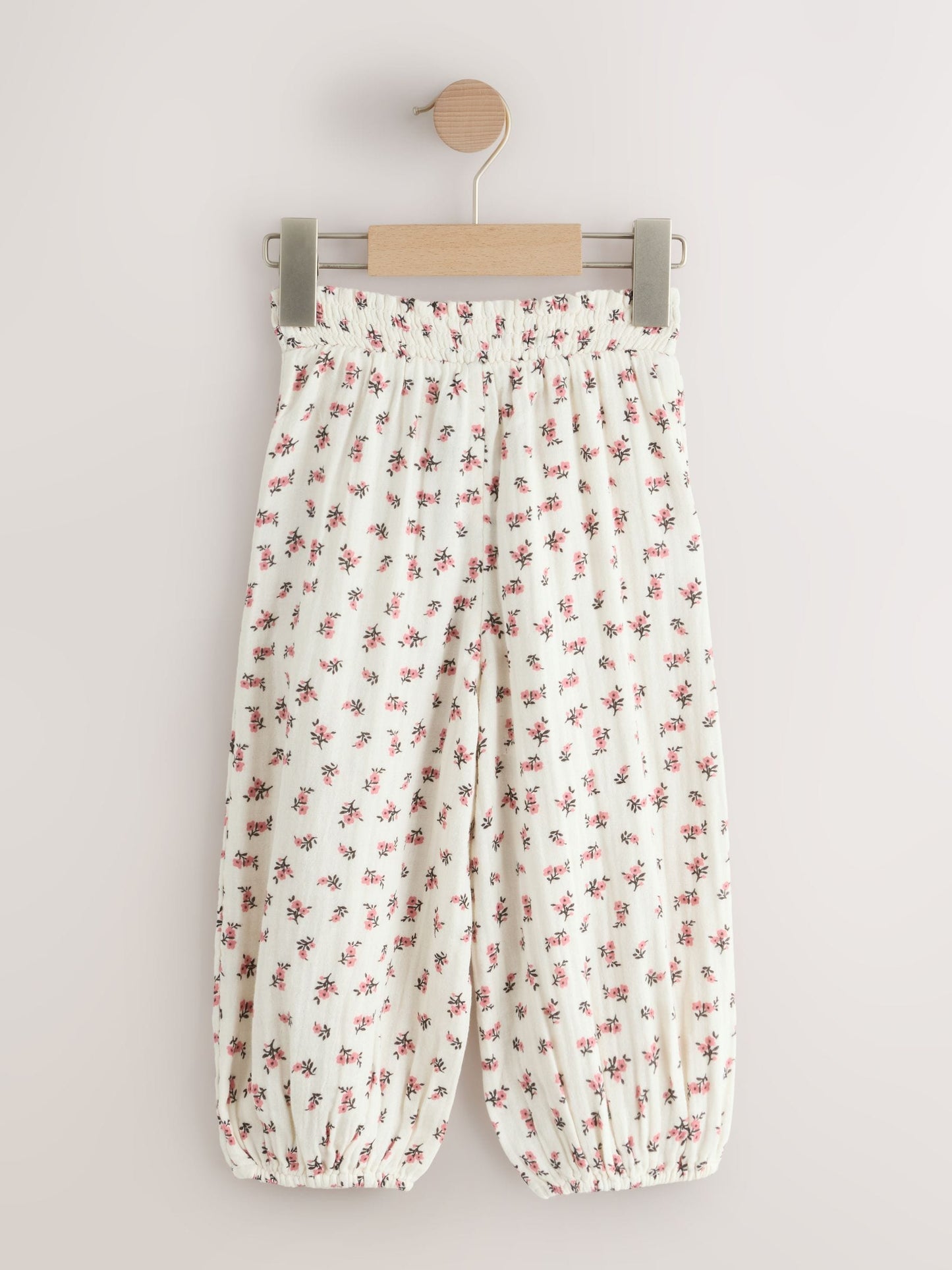 Cream/Pink Floral Ditsy Pull On Trousers (3mths-7yrs) image 6