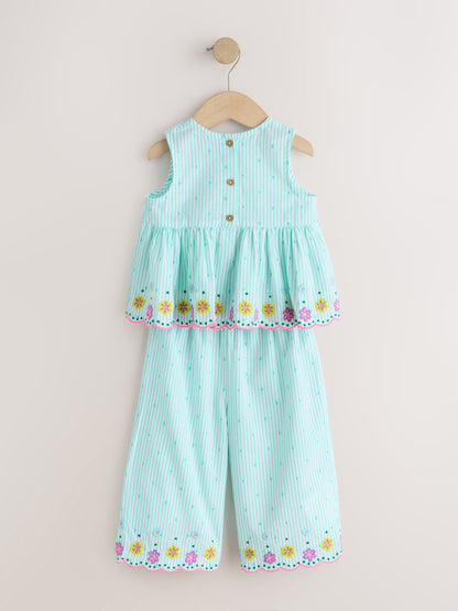 Mint Green Sleeveless Blouse & Trouser Set (3mths-7yrs) image 10