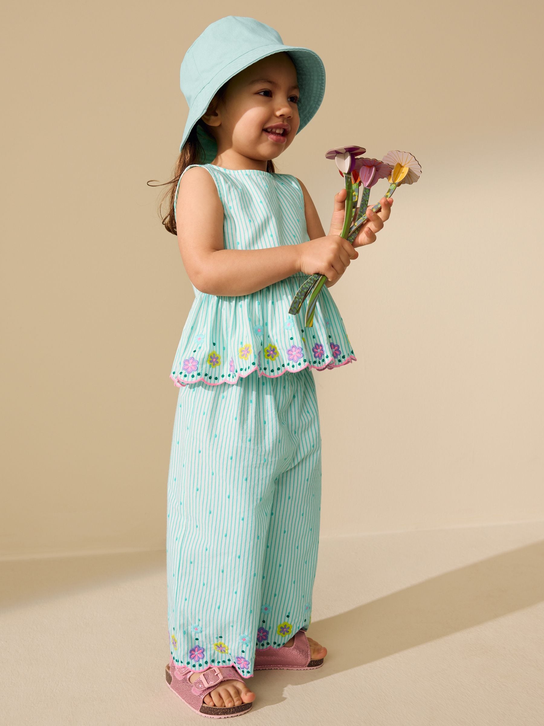 Mint Green Sleeveless Blouse & Trouser Set (3mths-7yrs) image 3
