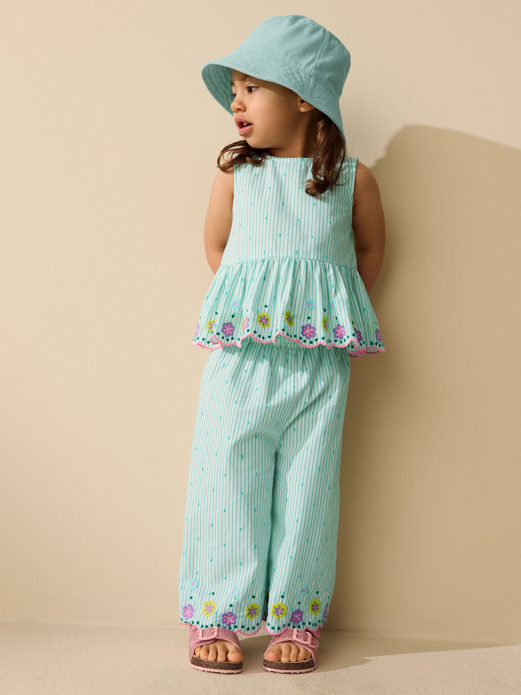 Mint Green Sleeveless Blouse & Trouser Set (3mths-7yrs) image 6