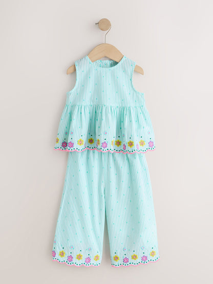 Mint Green Sleeveless Blouse & Trouser Set (3mths-7yrs) image 8