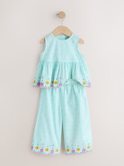 Mint Green Sleeveless Blouse & Trouser Set (3mths-7yrs) image 9