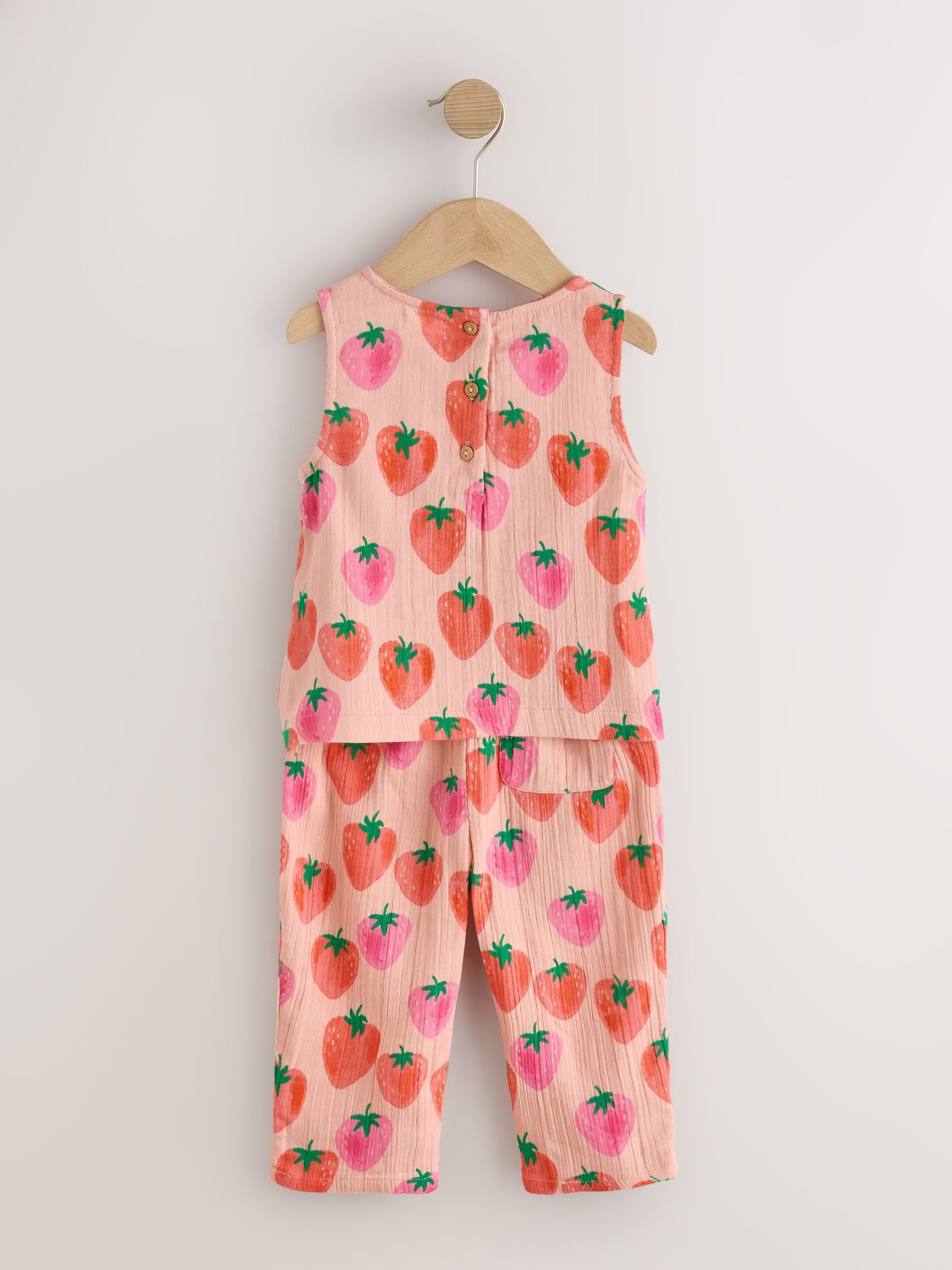 Pink Strawberry Print Top & Trousers Set (3mths-7yrs) image 7