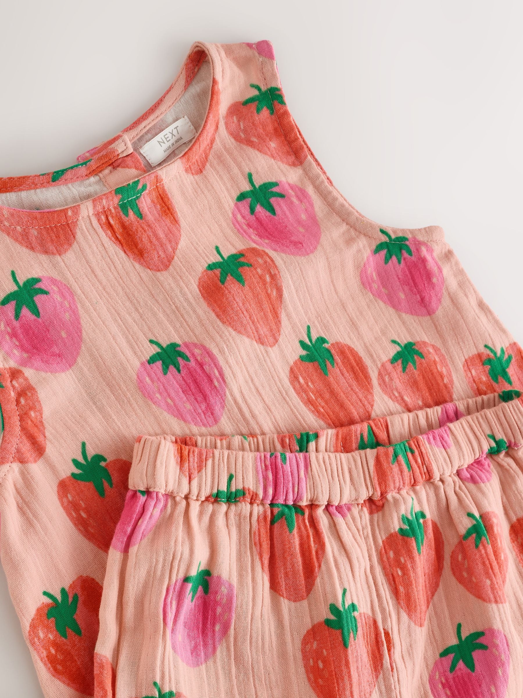 Pink Strawberry Print Top & Trousers Set (3mths-7yrs) image 8